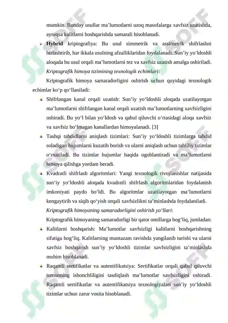 SUN’IY YO‘LDOSHLI ALOQADA KRIPTOGRAFIK HIMOYANING AHAMIYATI 4