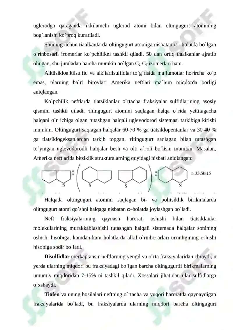 Neftning oltingugurt va azot saqlagan birikmalari 4