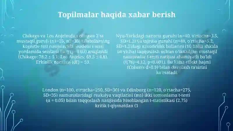 T-testni bajarish va talqin qilish 4