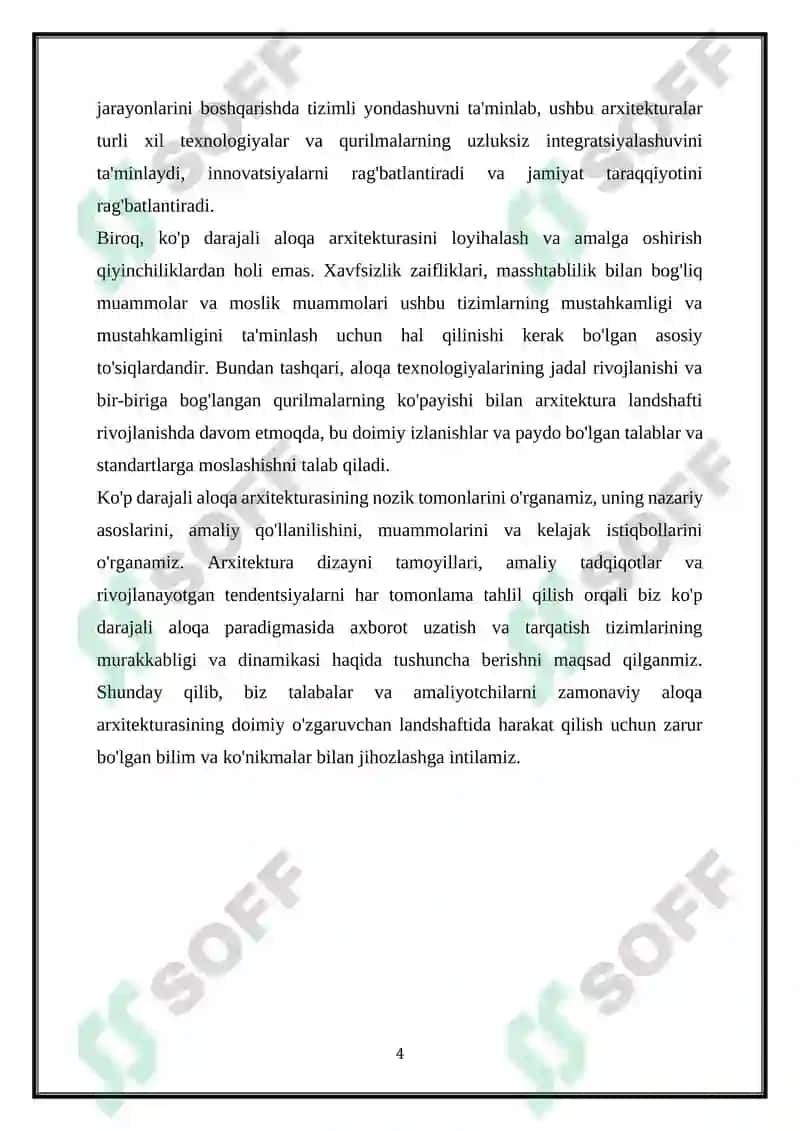 AXBOROT UZATISH VA TAQSIMLASH TIZIMLARI ARXITEKTURASI 4
