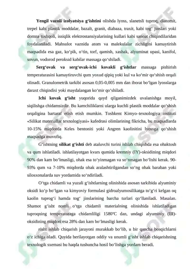 G‘isht ishlab chiqarish texnologiyasi 4