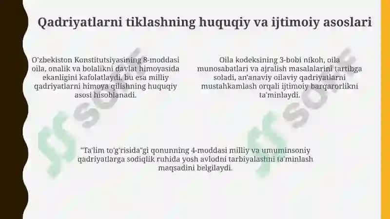 Milliy urf-odatlar qadriyatlar va dasturlarning qayta tiklanishi 4