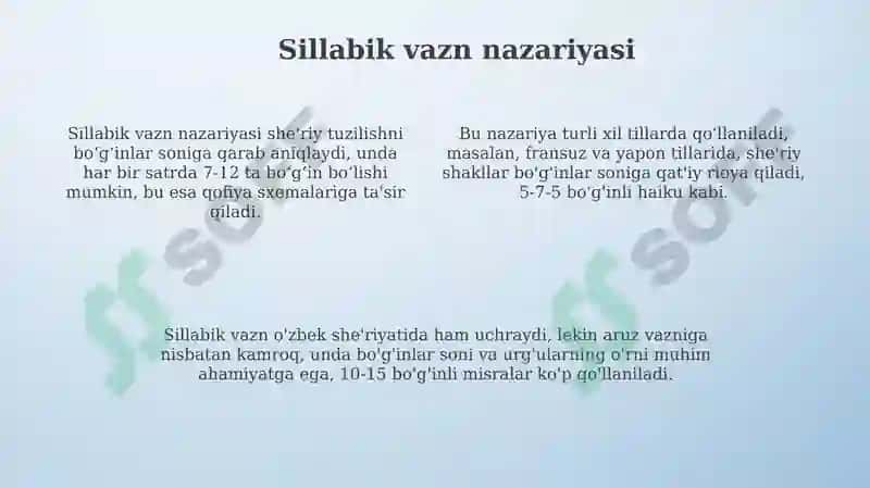 Aruz vazni, Barmoq vazni nazariy adabiyotlar 4
