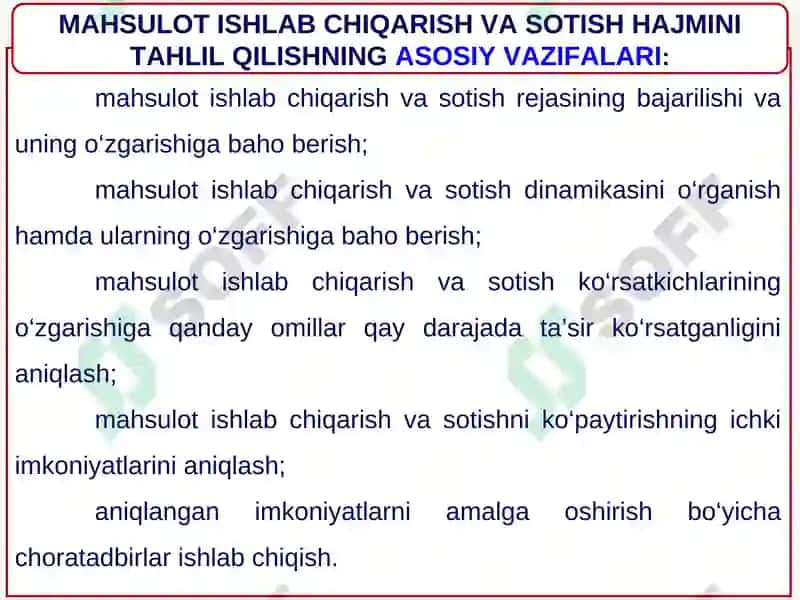 Mahsulot (ish, xizmatlar) ishlab chiqarish va sotish hajmi tahlili 4