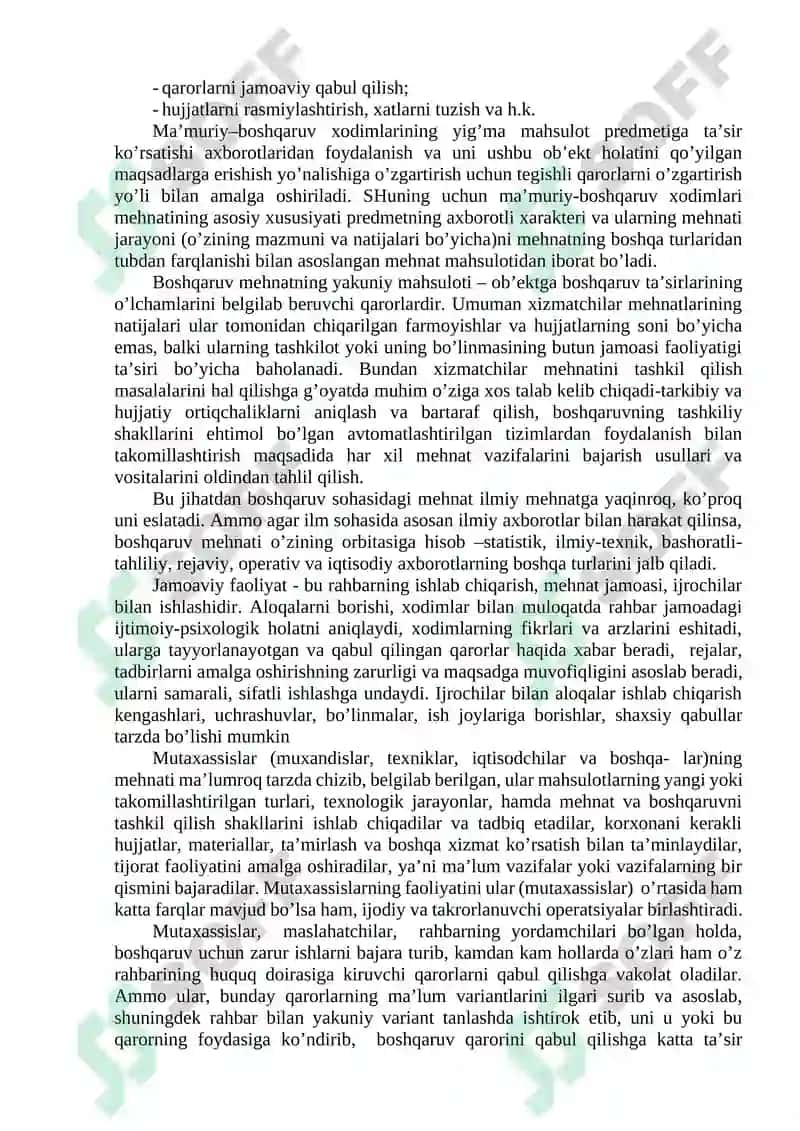BOSHQARUV MEHNATINI TASHKIL QILISH 4