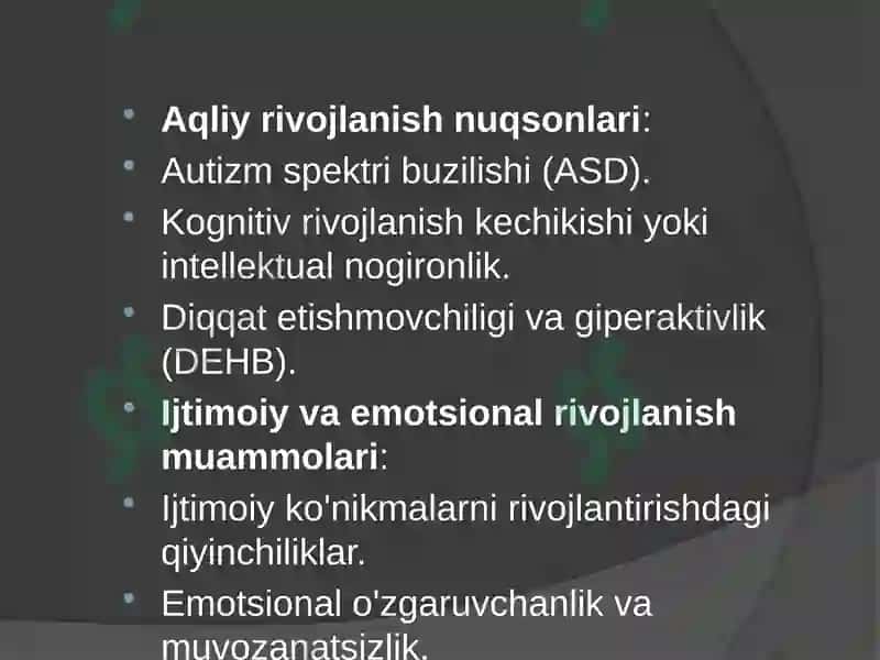 Rivojlanishida nuqsoni bo'lgan bolalar 4
