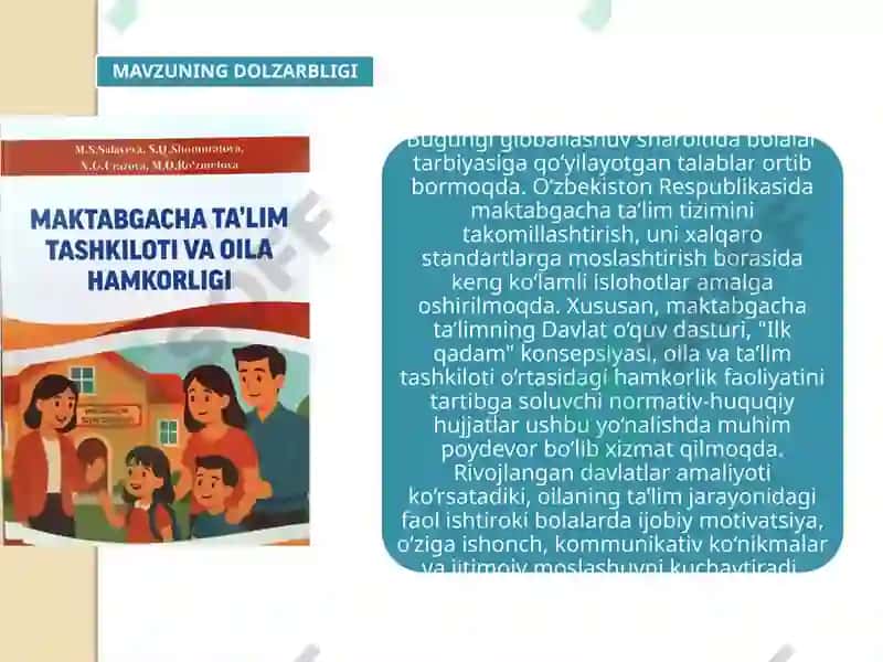 Maktabgacha ta'lim tashkilotining oila bilan xamkorligi 4