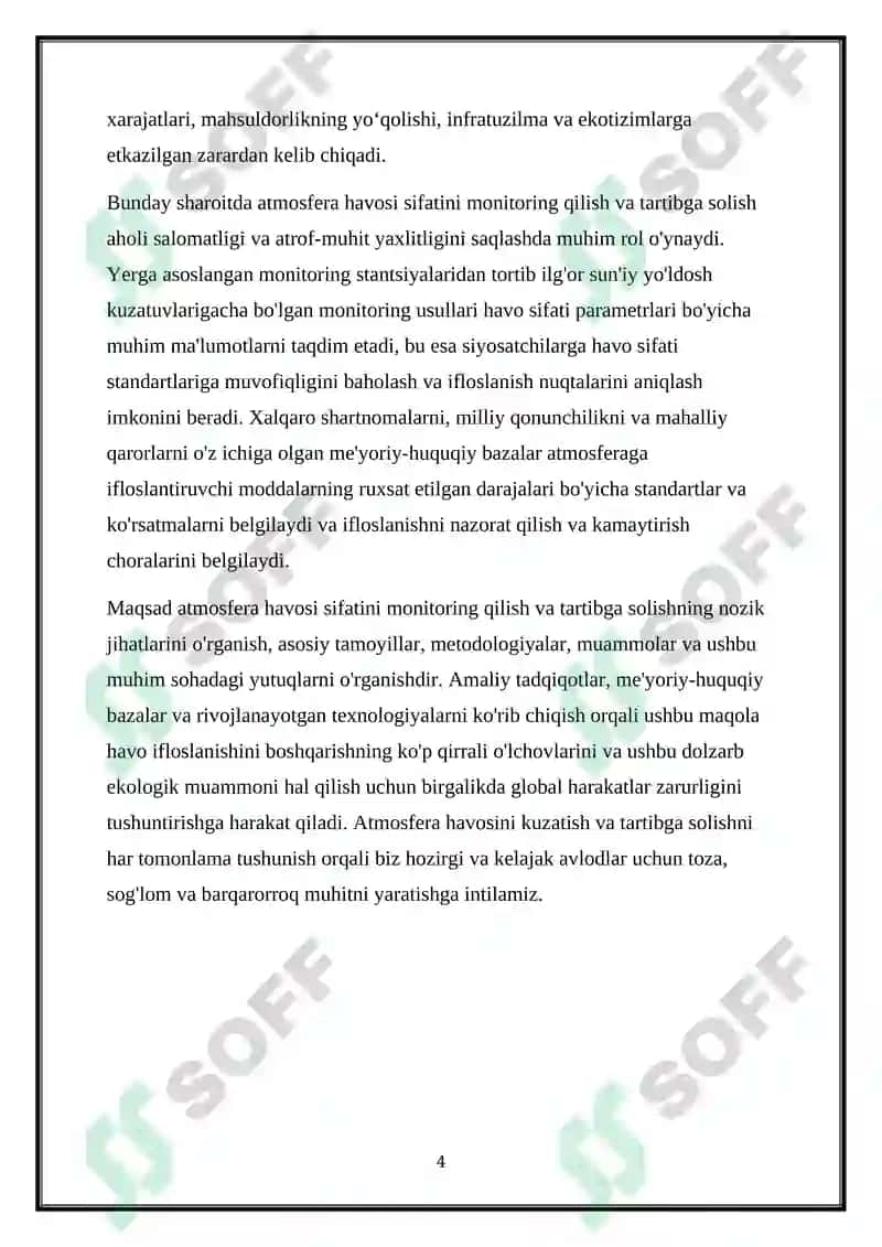 Atmosfera havosi monitoringi va me'yorlashtirish 4