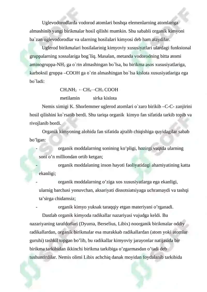 Organik kimyo fani 4
