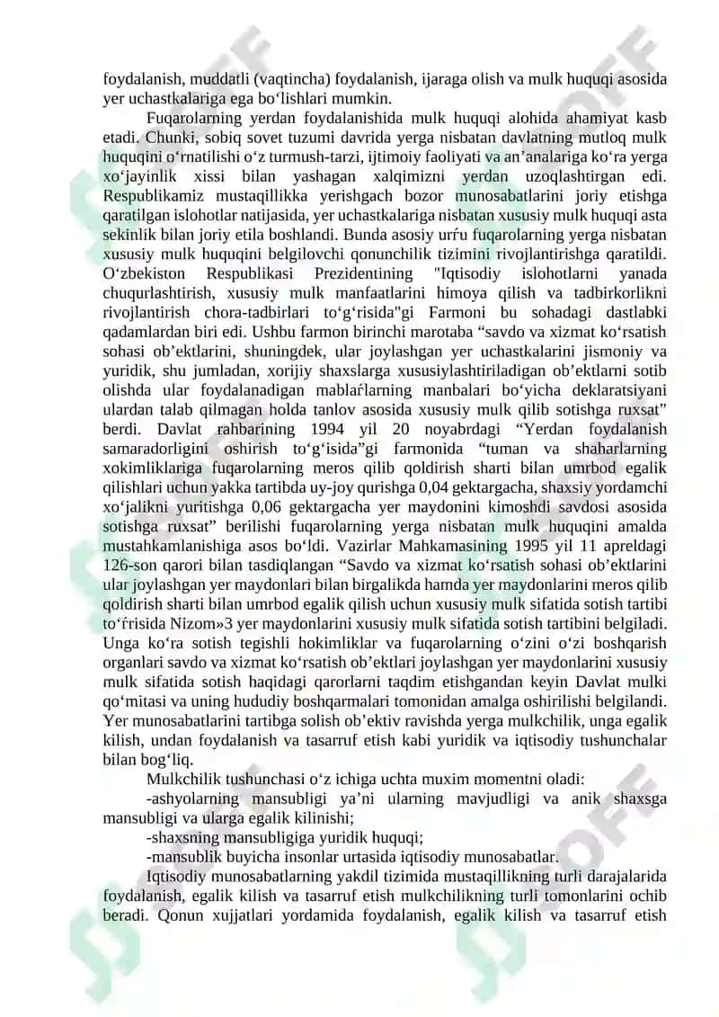 YERGA NISBATAN MULK HUQUQINI HIMOYA QILISH USULLARI VA TURLARI 4