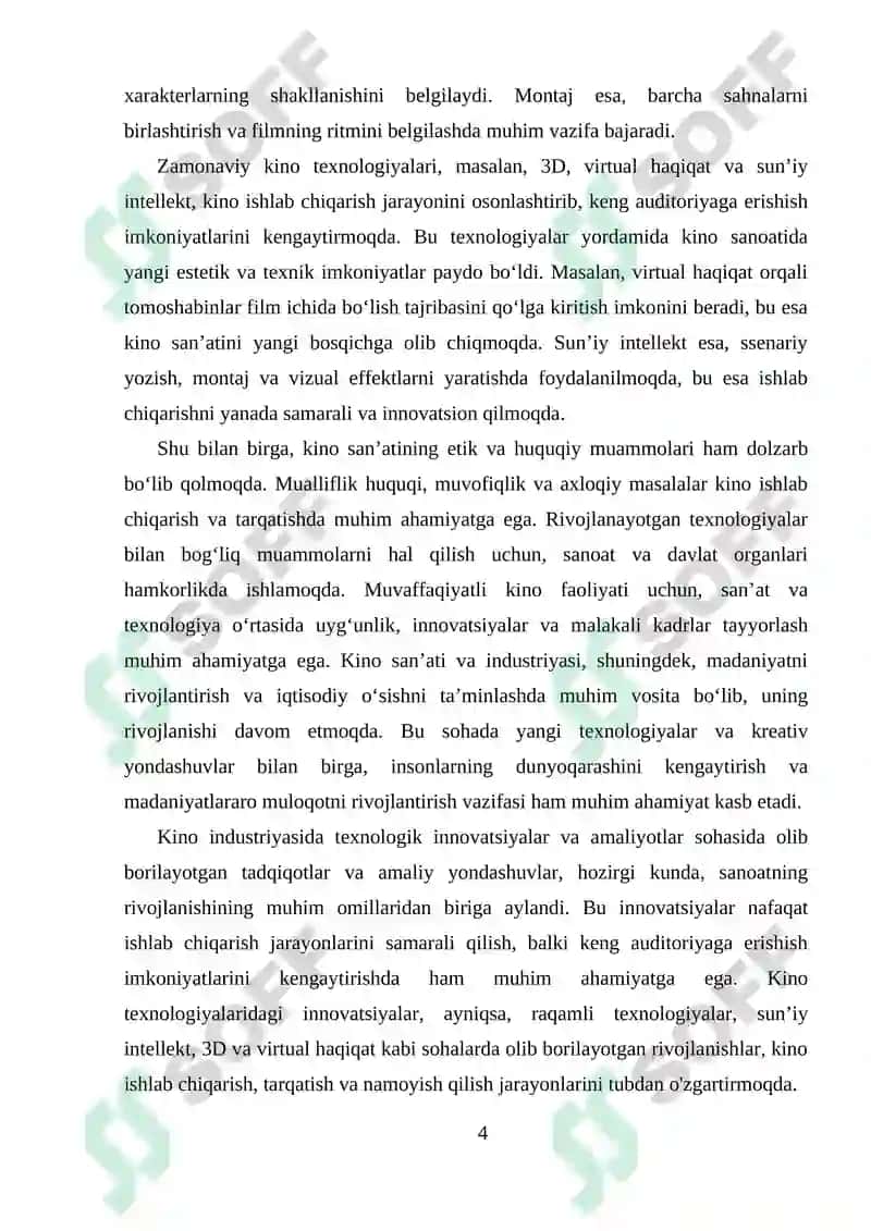 Kino Sanʼati va Industres Sifatida 4