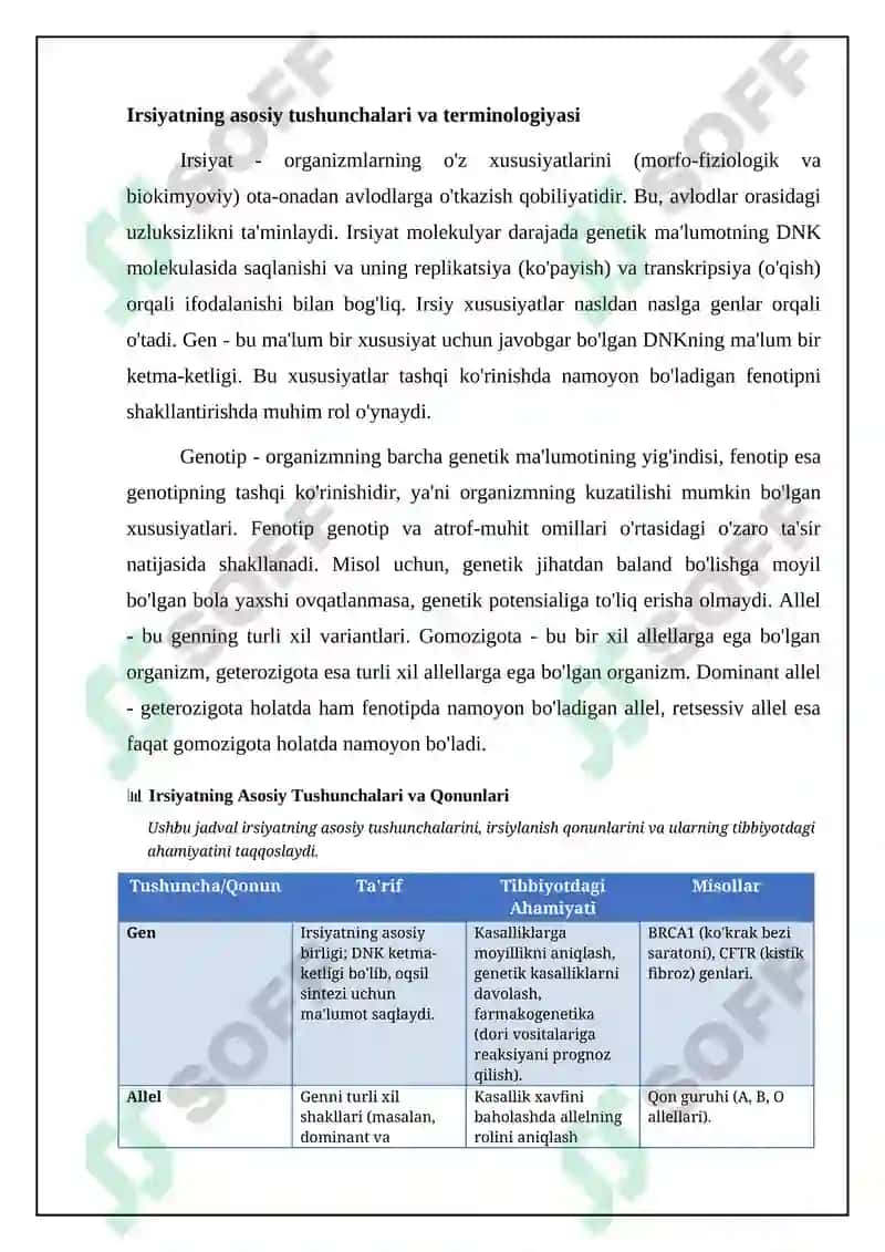 Xususiyatlarning irsiylanish qonunlari va Irsiyat 4