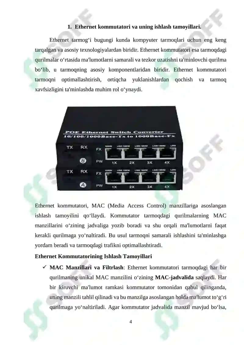 Tarmoq kommutatorlari (switches) 4