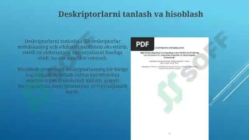 QSAR va QSPR sohalarida matematik modellar tuzish qoidalari 4