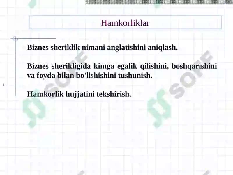 Biznesni tashkil etish turlari 4