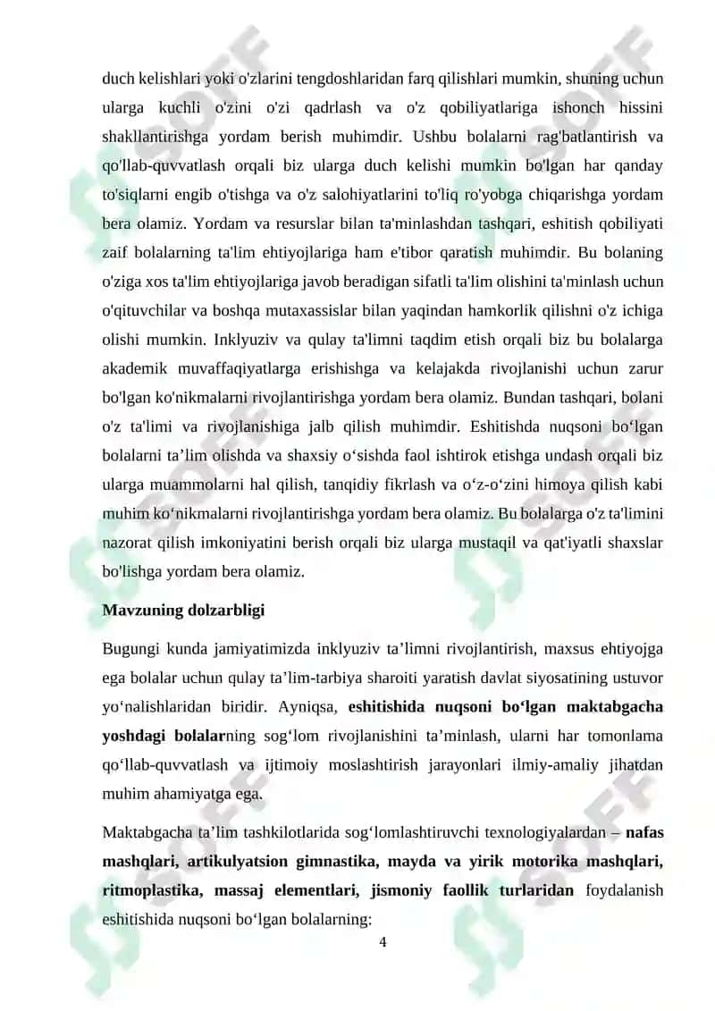 Eshitishida nuqsoni bolgan maktabgacha tarbiya yoshidagi bolalarga sog'lomlashtiruvchi elementlardan foydalanish texnologiyasi 4