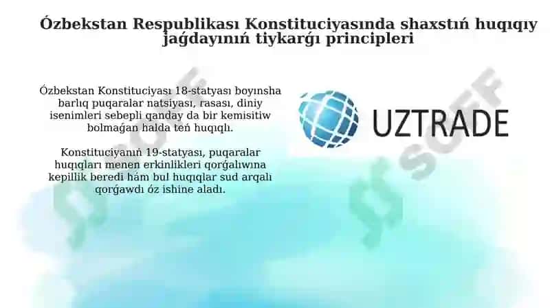 Ózbekstan Respublikasında shaxstıń konstituciyalıq huqıqıy jaǵdayı 4