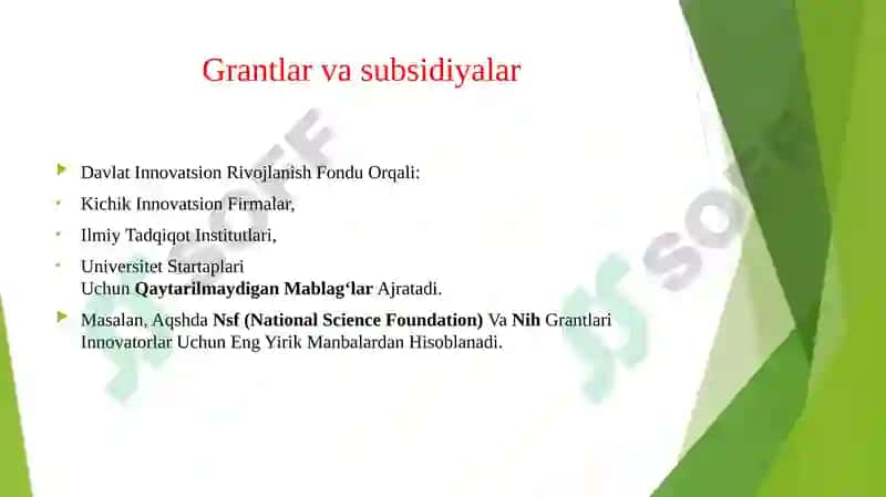 Xorijda innovatsion faoliyatni moliyalashtirish tartibi 4