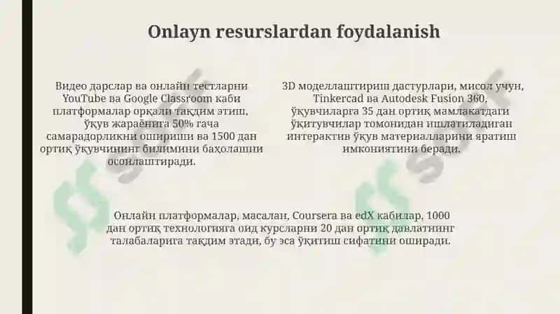 Texnalogiya talimining öqtish metodlari 4