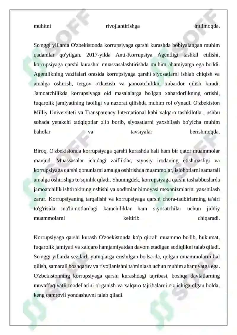 O'zbekistonda Korrupsiyaga Qarshi Kurash Masalalari 4