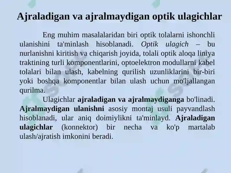 Optik aloqa tizimlari 4