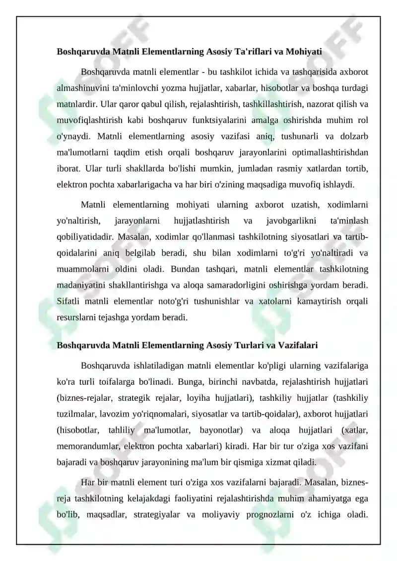 Boshqaruvning matnli elementlari 4