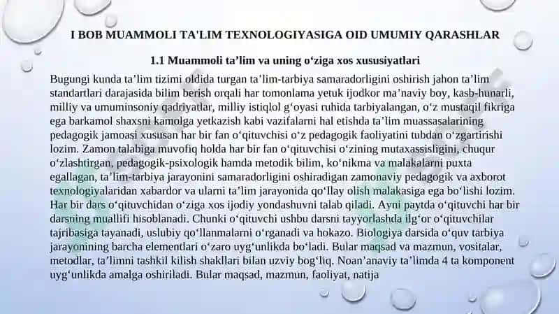 Tabiiy fanlarni o'qitishda muammoli ta'lim texnologiyasidan foydalanish 4