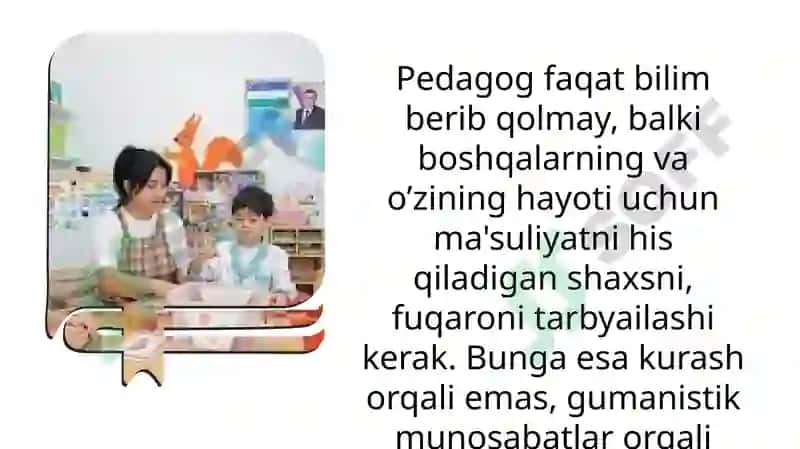 Tarbiyachi va bolalar o'zaro ijtimoiy muloqot uslublari 4
