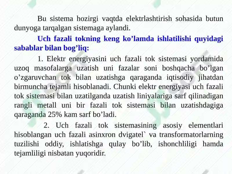 UCH FAZALI O'ZGARUVCHAN TOKZANJIRLARI 4