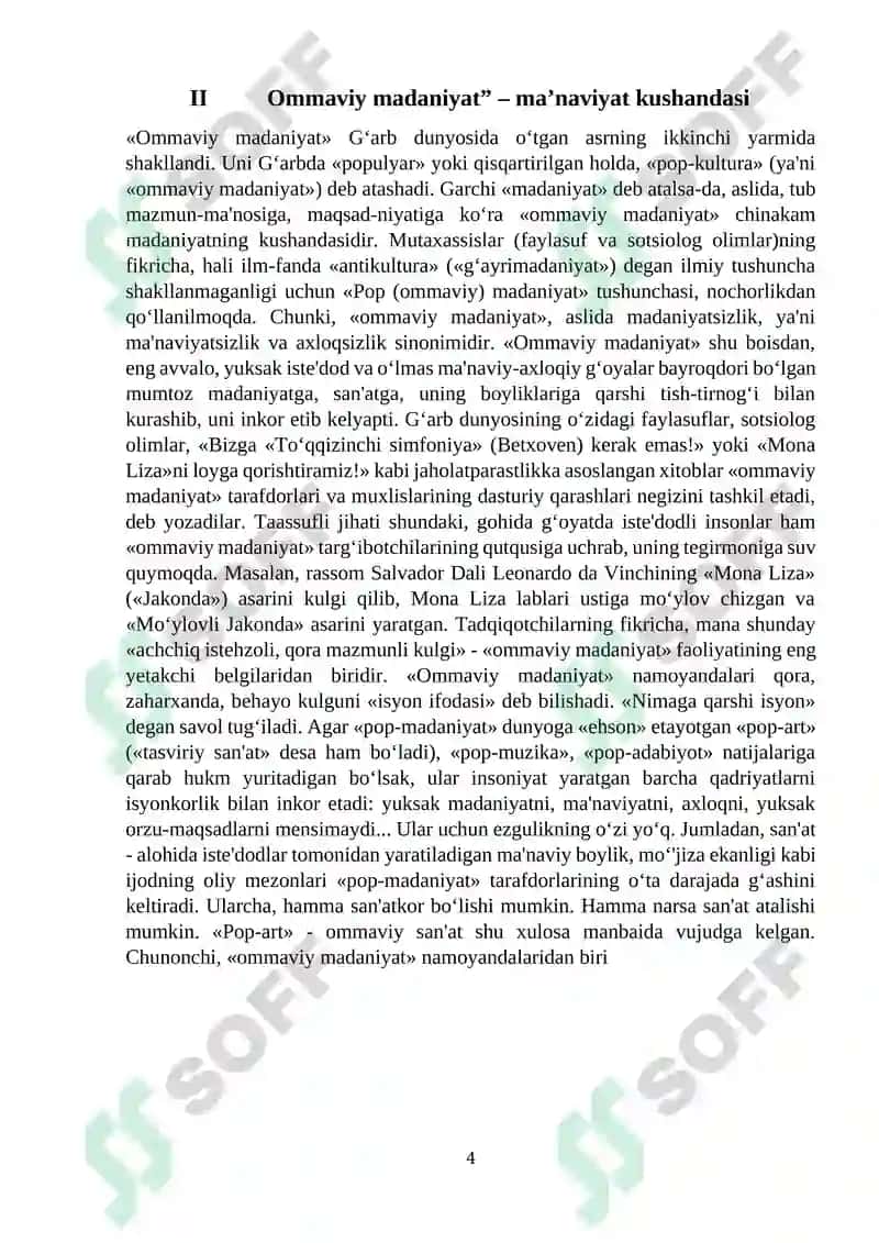 Ommaviy madaniyat va yoshlar ma’naviyatiga taxdidlar 4