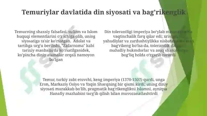 Amir Temur va temuriylar davlati falsafasi 4