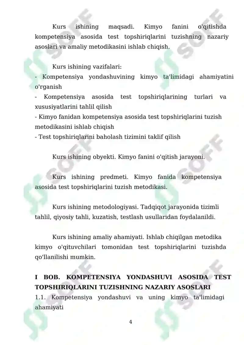 Kimyo fanini oʻqitishda kompetensiya asosida test topshiriqlarini tuzish 4