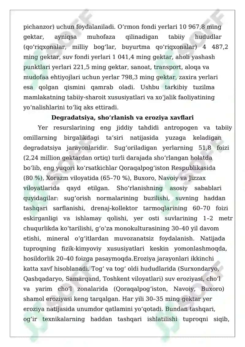Yer va suvlarni muhofaza qilish talablari 4