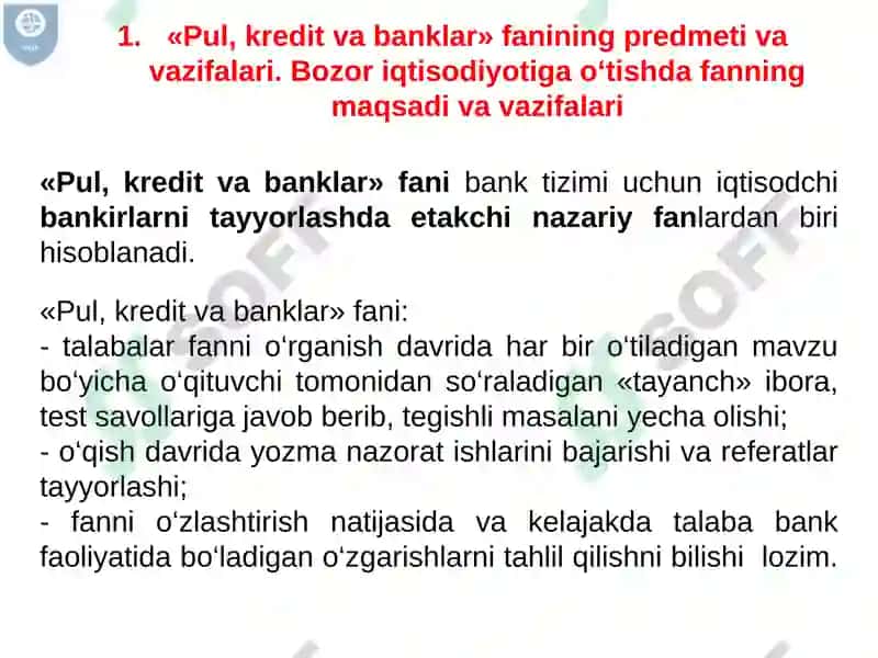 Pulning paydo bo‘lishi, zarurligi va funksiyalari. Pul nazariyasi. 4