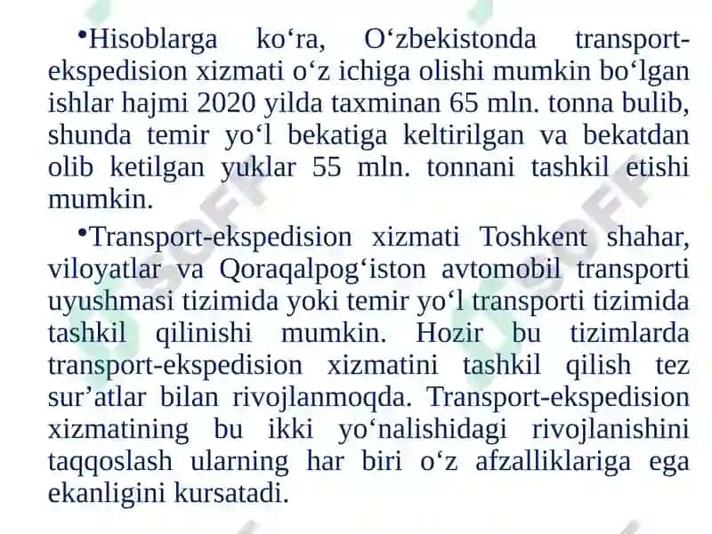MАVZU №14. MАMLАKАT TRАNSPORT TIZIMIEKSPLUАTАSIYASINITАKOMILLАSHTIRISH 4