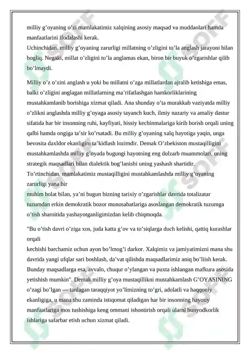 O’ZBEKISTON MUSTAQILLIGINI MUSTAHKAMLASHDA MILLIY G’OYANING ZARURLIGI VA AHAMIYATI 4