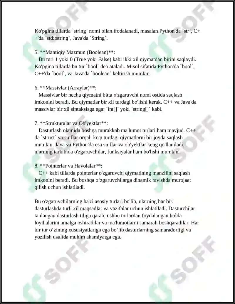O'CHASHDA ISHLATILADIGAN TURLI O'ZGARGICHLAR VA ULARNING XUSUSIYATLARI 4