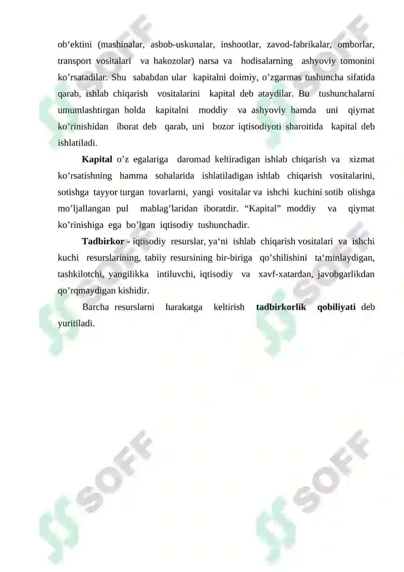 Ishlab chiqarish omillari va ularning turkumlanishi 4