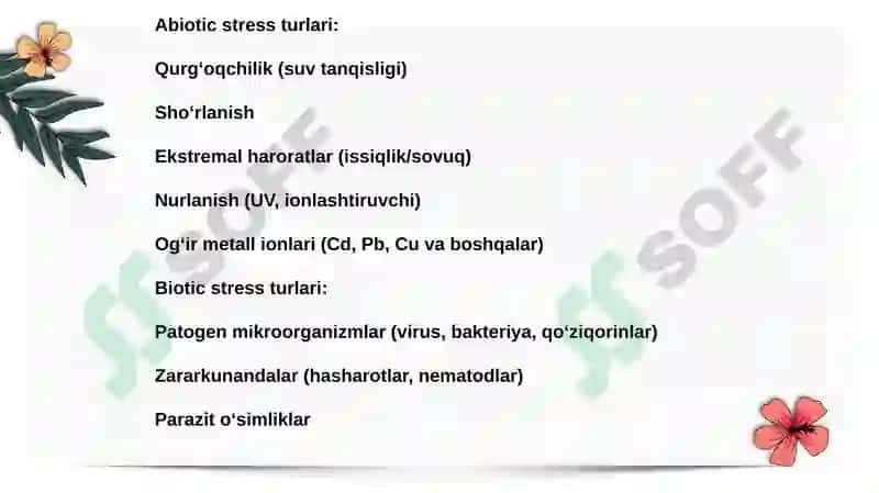 O‘simliklarda stress reaksiyalari 4
