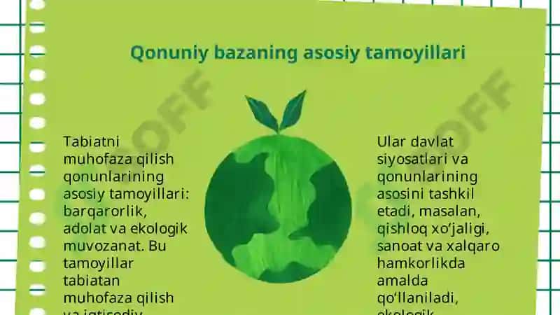 O'zbekiston Respublikasi tabiatni asrashga doir qonunlarni o'rganish va tahlil qilish. 4
