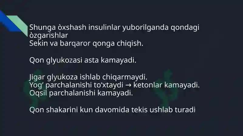 Qandli diabetda qòllaniladigan dori vositalari 4