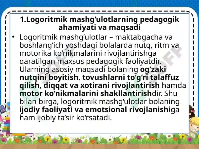 Logoritmik mashg'ulotlar 4