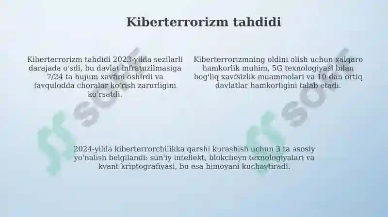 Kiber makon kiber terrorizm kiber zoravonlik tushunchalarining ahamiyati 4