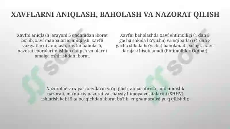 Ishlabchiqarish maydonlarida texnika xavfsizligi 4