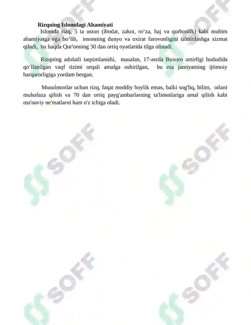 Islomda imonrizq tushunchasi talqini 4