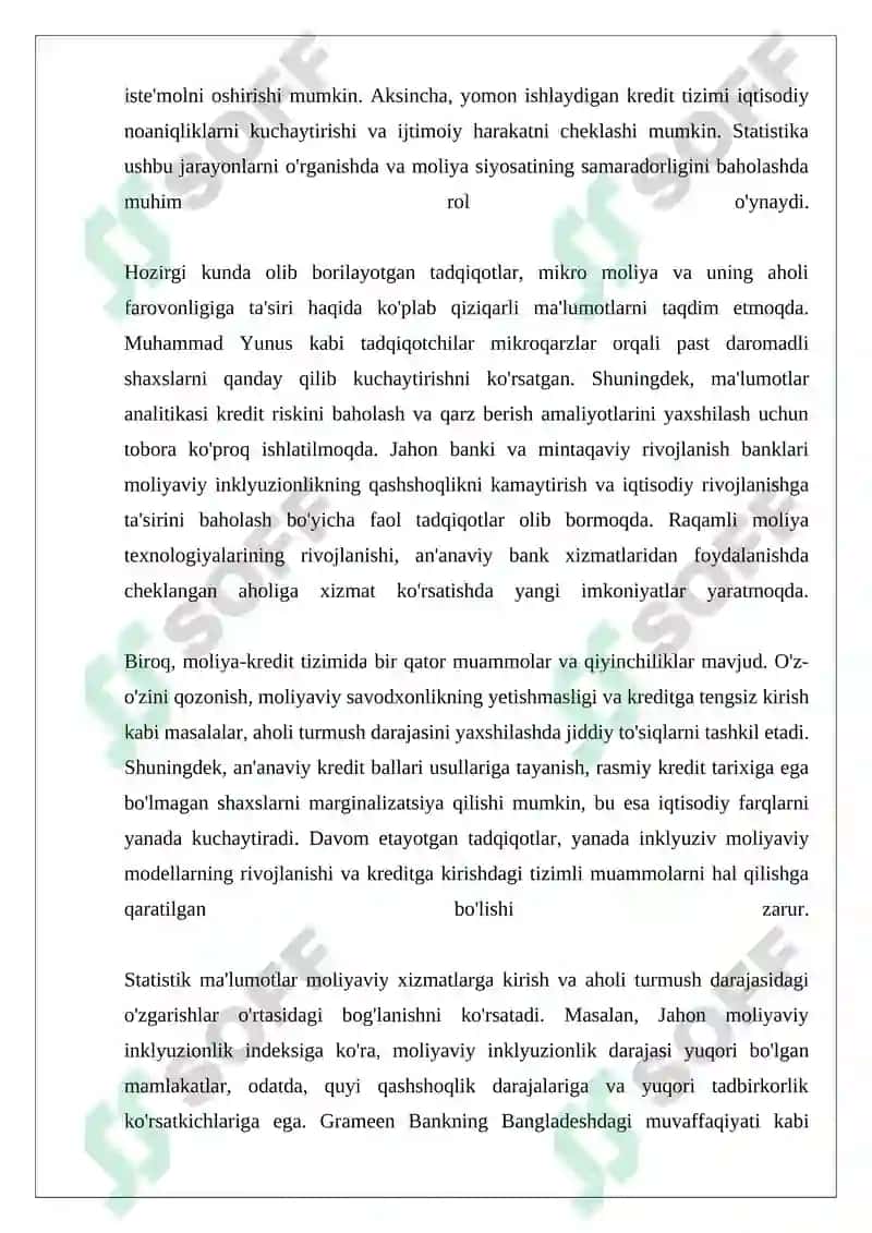 Moliya-kredit tizimi statistikasi aholi turmush darajasi statistikasi 4