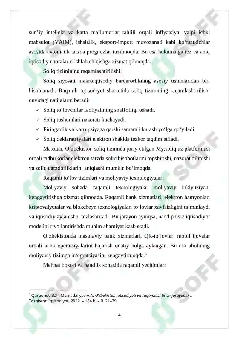 MAKROIQTISODIYOTDA RAQAMLI IQTISODIYOTNING MUHIM ELEMENTLARI QO‘LLANILISHI 4