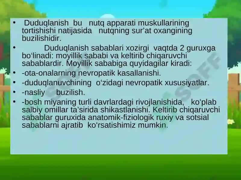Duduqlanishning kelib chiqish sabablari 4