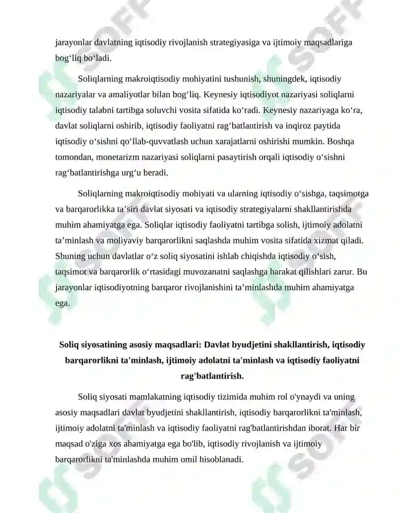 Soliqlarning Makroiqtisodiy Mohiyati va Soliq Siyosati 4