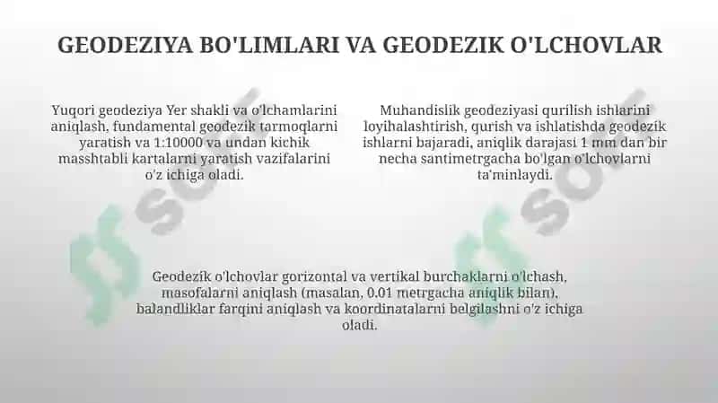 Geyodezoyaning vazifalari va ahamiyati 4